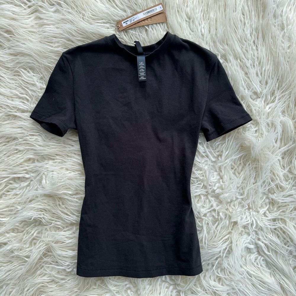 Skims Cotton Jersey T-Shirt Soot Size XXS